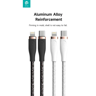 Cavo Intrecciato da C a Lightning 27W 3A, 1,5 Metri PD Bianco