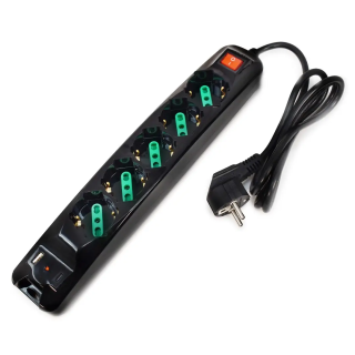 MULTIPRESA TECNOWARE POWER CLEANER INPUT SCHUKO - 5 USCITE ITA/SCHUKO + USB-A, USB-C