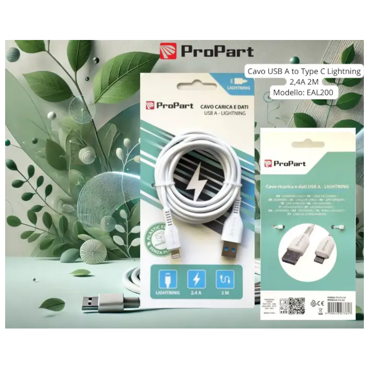 CAVO PROPART USB A - Lightning Apple 2MT