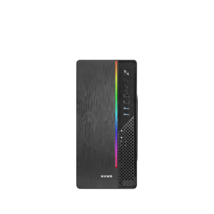 Case Office m-Atx Nuwo Itak I603 Black 0.4MM SPCC 4*USB3./2.0 Strip LED Front + Lettore Card con Alimentatore 240W