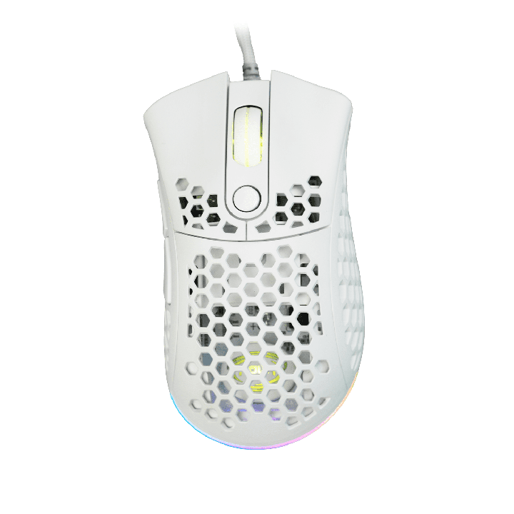 Mouse Ottico Usb Gaming Noua Myst Mesh Bianco RGB Pixart 3325 7 Tasti 10000DPI Regolabili