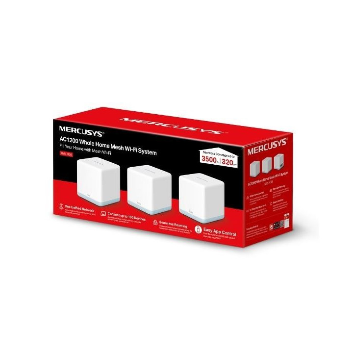 SISTEMA MESH Wi-Fi 6 AX1800  MERCUSYS 3PZ - Halo H70X(3-pack)