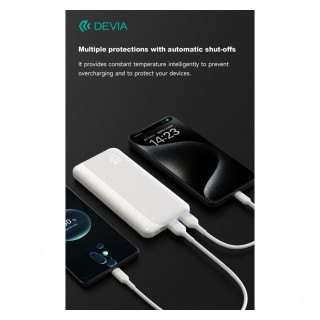 Power Bank DEVIA 10,000 mAh 37 Watt Bianco