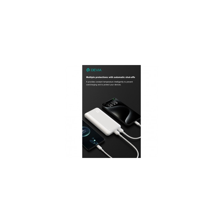 Power Bank DEVIA 10,000 mAh 37 Watt Bianco