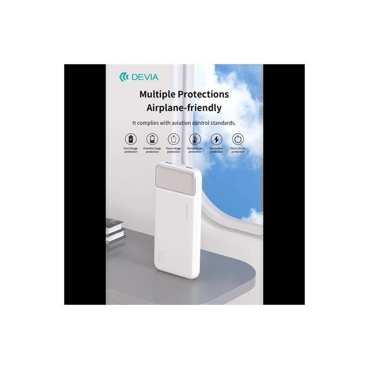 Power bank DEVIA 22,5 W con display digitale 10,000 mAh BIANCO