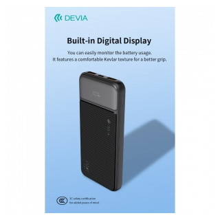 Power bank DEVIA 22,5 W con display digitale 10,000 mAh BLACK