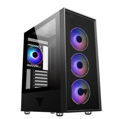 CASE ITEK M.TOWER "VERTIBRA H210" GAMING  2*USB3, 4*12cm fan ARGB, Trasp Wind, -  ITGCAVH210