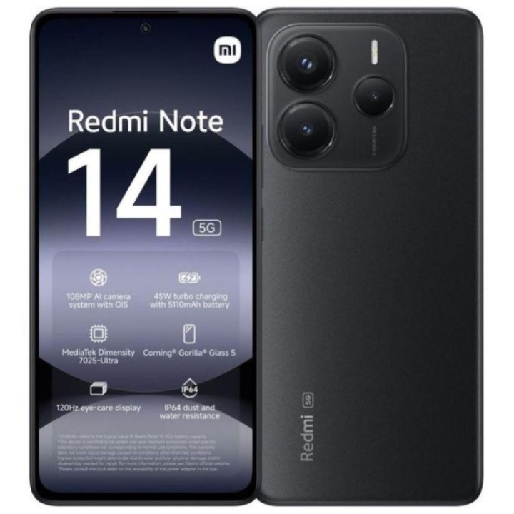 SMARTPHONE XIAOMI REDMI NOTE 14
5G 8+256GB DUOS MIDNIGHT BLACK
ITALIA