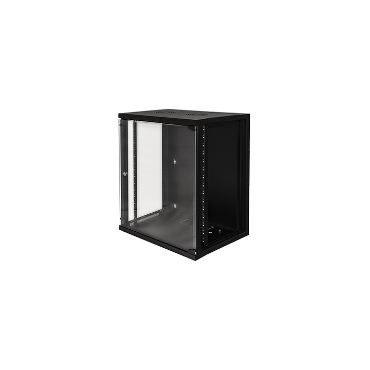 LK1918U66N ARMADIO RACK 19" 18 UNITA' DA MURO (A)900
(L)600 X PROFONDITA' 600 MM. COLORE NERO
PORTA VETRO