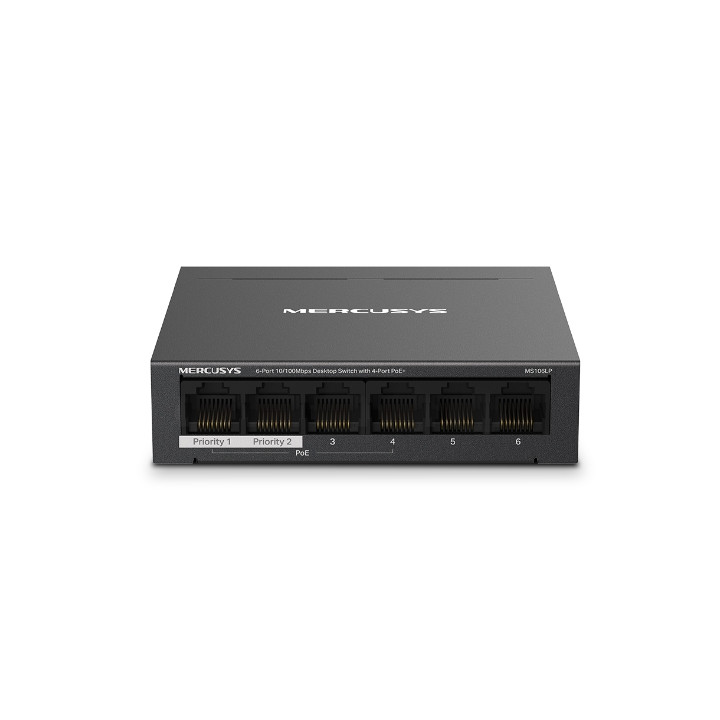SWITCH MERCUSYS 6 PORTE 10/100Mbps Desktop with 4-Port PoE+ - MS106P
