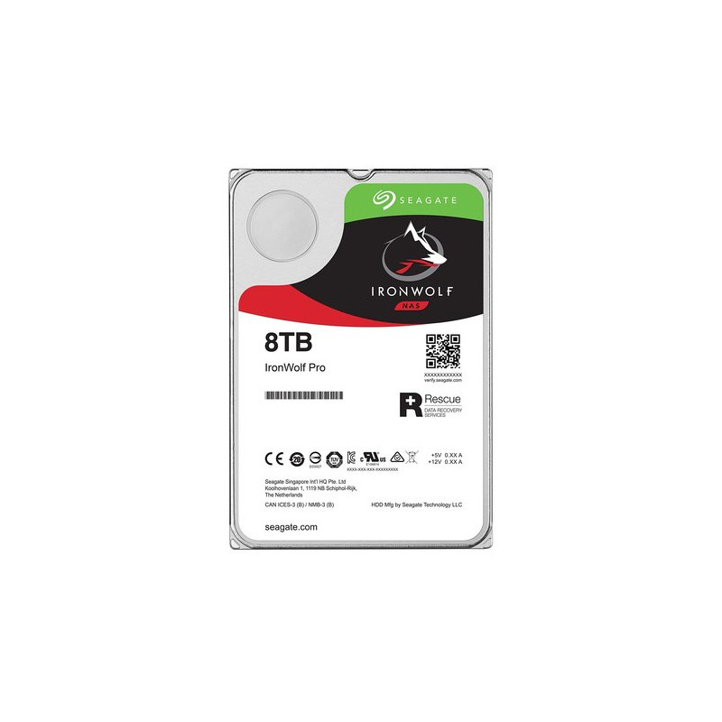 HD SEAGATE IRON WOLF SATA3 8TB 3.5" 7200 RPM  256mb cache 24x7 - NAS HDD - ST8000VN004 - Gar. 3 anni