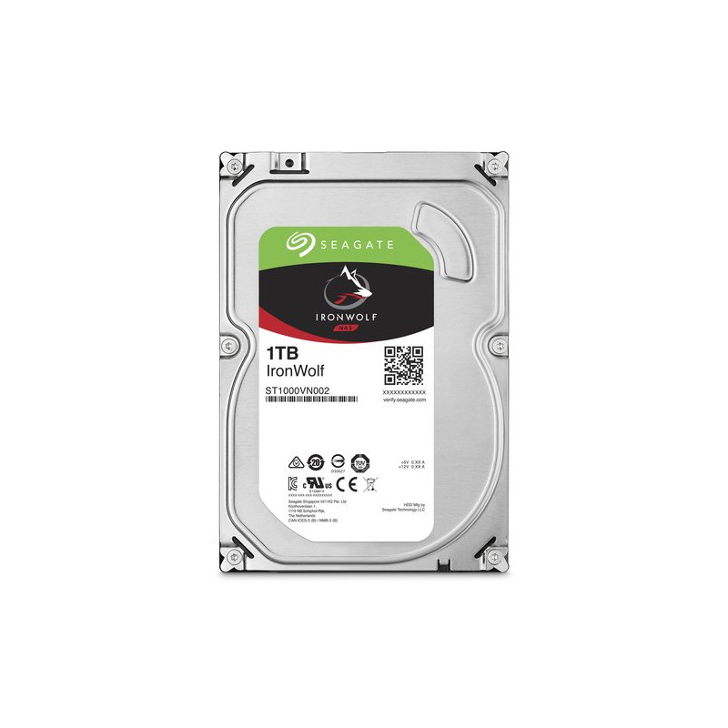 HD SEAGATE SATA3 IRON WOLF 1TB 3.5" 5900 RPM  64mb cache 24x7 - NAS HDD - ST1000VN002 - Gar. 3 anni