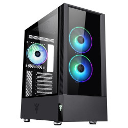 CASE ITEK M.TOWER "VERTIBRA Q210" GAMING  2*USB3, 4*12cm fan ARGB, Trasp Wind, -  ITGCAVQ210