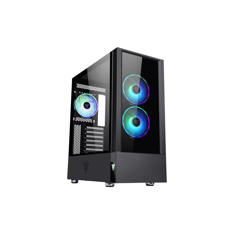 CASE ITEK M.TOWER "VERTIBRA Q210" GAMING  2*USB3, 4*12cm fan ARGB, Trasp Wind, -  ITGCAVQ210