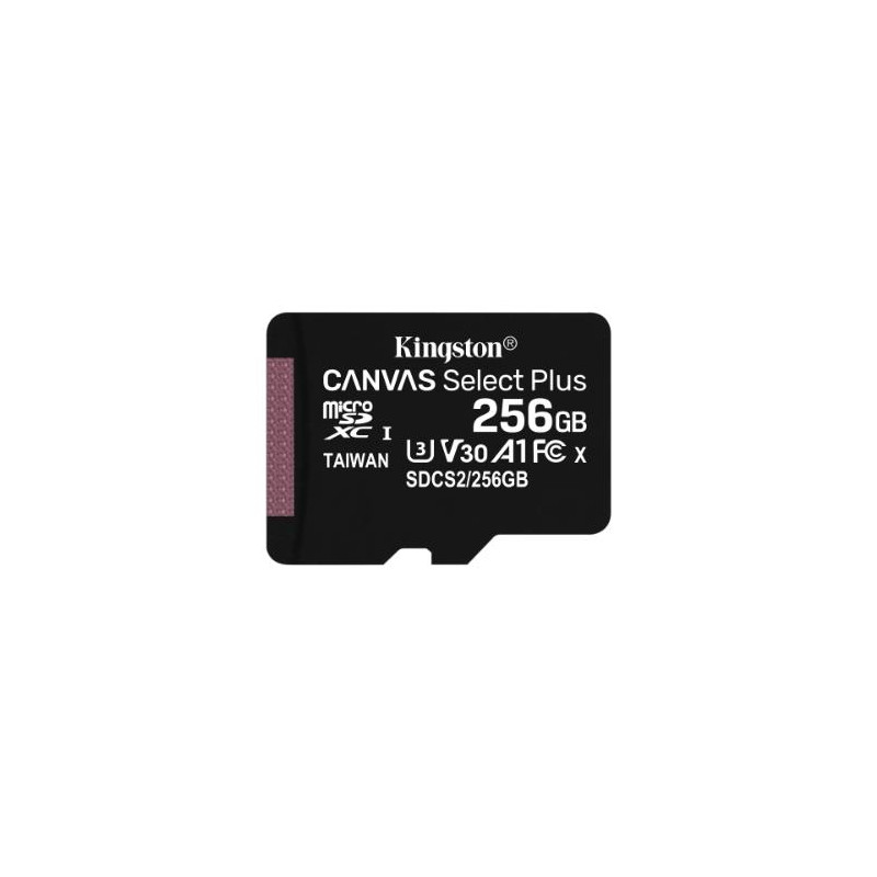 SD-MICRO KINGSTON  256GB incl. Adapter  CLASS 10 UHS-I 100MB/s + ADATTATORE Canvas Select - SDCS2/256GB