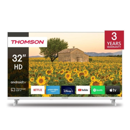 TV THOMSON LED 32" SMART TV 32HA2S13W ANDROID DVB-T2/S2 HD CI+ 3XHDMI 2XUSB  TELECOMANDO RETRO ILLUMINATO WHITE VESA