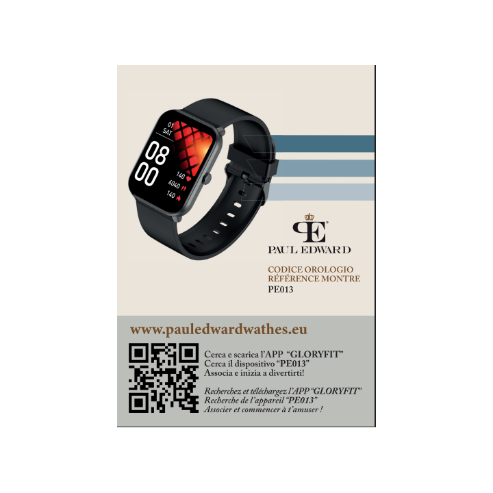 Smartwatch Paul Edward Colore Black
CPU: Realtek8762CK, materiale cinturino: Silicone
Batteria: 220mAh, display: 1,69''