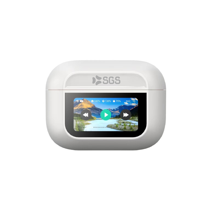 SGS AIR S5 LCD Auricolari Wireless TWS White con Display Touch
