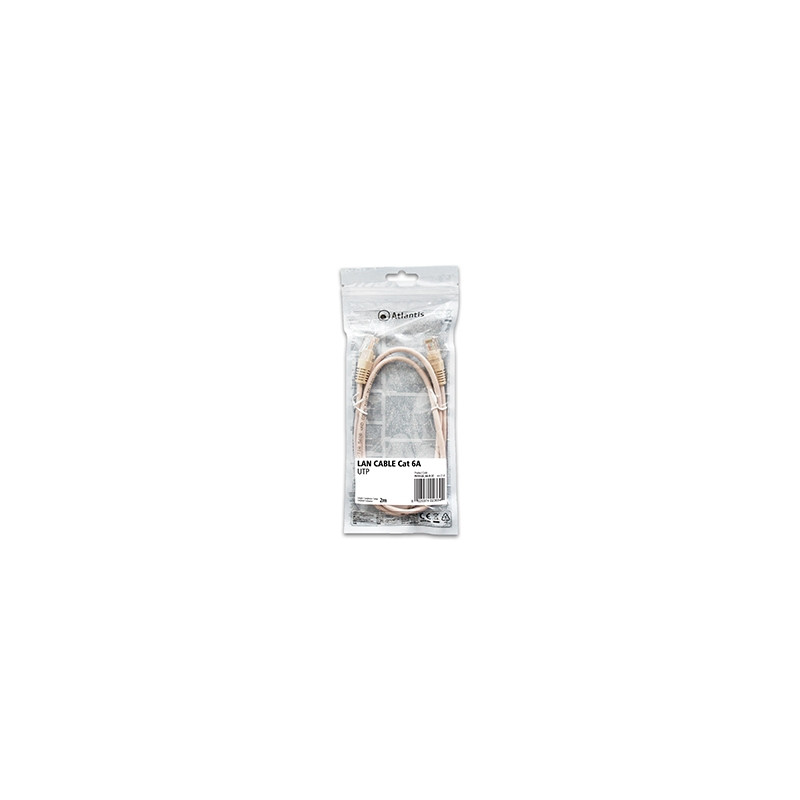 Atlantis cavo di Rete Cat 6A: Cavo di rete UTP (patch cord) categoria Cat-6A Rame Lunghezza 2m P019-LN_6A-U-2C