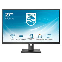 MONITOR PHILIPS LED 27"Wide 2K 276B1/00 2560x1440 4ms 300cd/m²50.000.000:1 2x2W MM Pivot RegH HDMI DP USB-C docking