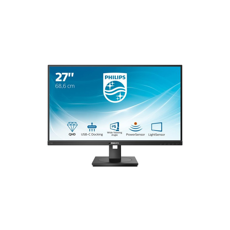 MONITOR PHILIPS LED 27"Wide 2K 276B1/00 2560x1440 4ms 300cd/m²50.000.000:1 2x2W MM Pivot RegH HDMI DP USB-C docking