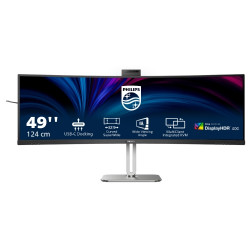 MONITOR PHILIPS 48,8" 32:9 CURVED 49B2U5900CH VA 5120x1440 4ms 450cd/m² 2x3W MM WEBCAM Reg.H 2HDMI DP RJ45 USB-C docking