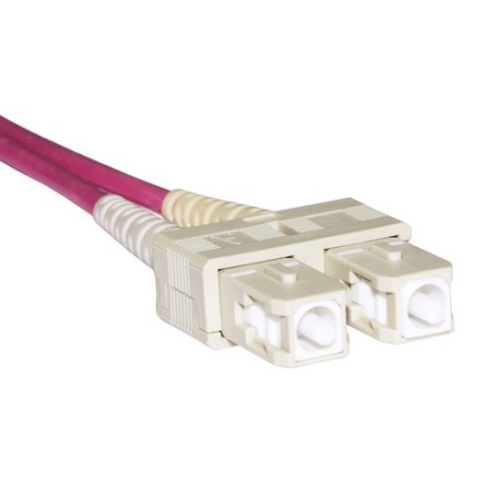 CAVO LINK FIBRA OTTICA SC A SC MULTIMODE DUPLEX con guaina Halogenfree LSZH CLASSE OM4 50/125 1mt Colore Viola