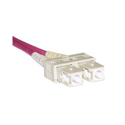 CAVO LINK FIBRA OTTICA SC A SC MULTIMODE DUPLEX con guaina Halogenfree LSZH CLASSE OM4 50/125 1mt Colore Viola