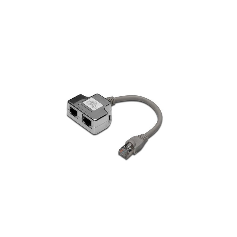 SDOPPIATORE SCHERMATO DIGITUS PER CAT. 5E PER 2 LINEE RJ45