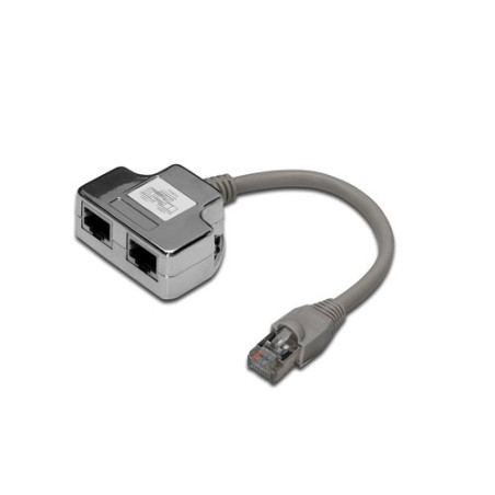 SDOPPIATORE SCHERMATO DIGITUS PER CAT. 5E PER 2 LINEE RJ45