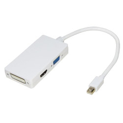 ADATTATORE LINK MINI DISPLAYPORT TO DVI-I(24+5)+HDMI+VGA, M/F, BIANCO, LKADAT17