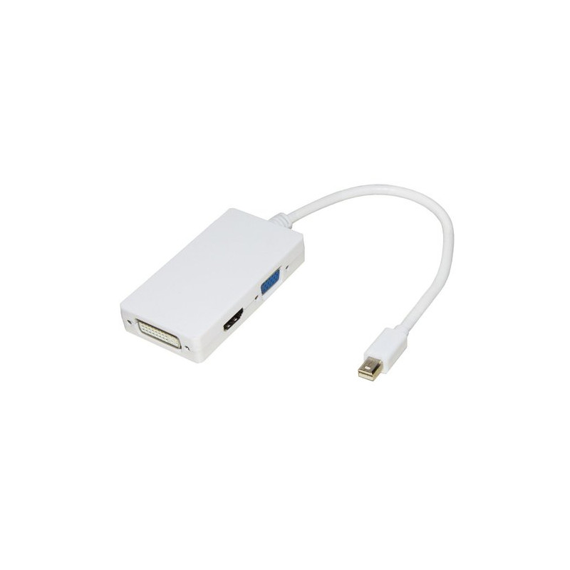 ADATTATORE LINK MINI DISPLAYPORT TO DVI-I(24+5)+HDMI+VGA, M/F, BIANCO, LKADAT17