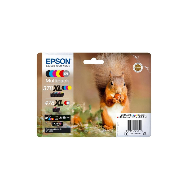 MULTIPACK EPSON 378XL/478XL 6C C13T379D4010 Scoiattolo x XP-15000