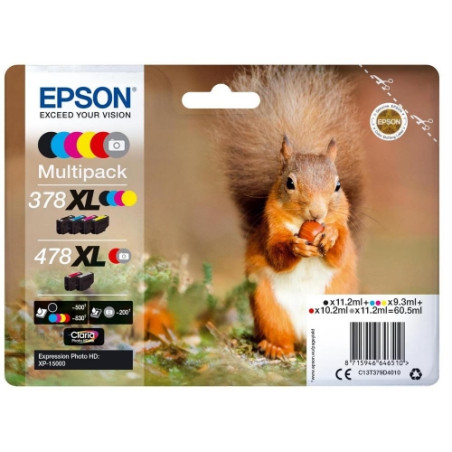 MULTIPACK EPSON 378XL/478XL 6C C13T379D4010 Scoiattolo x XP-15000