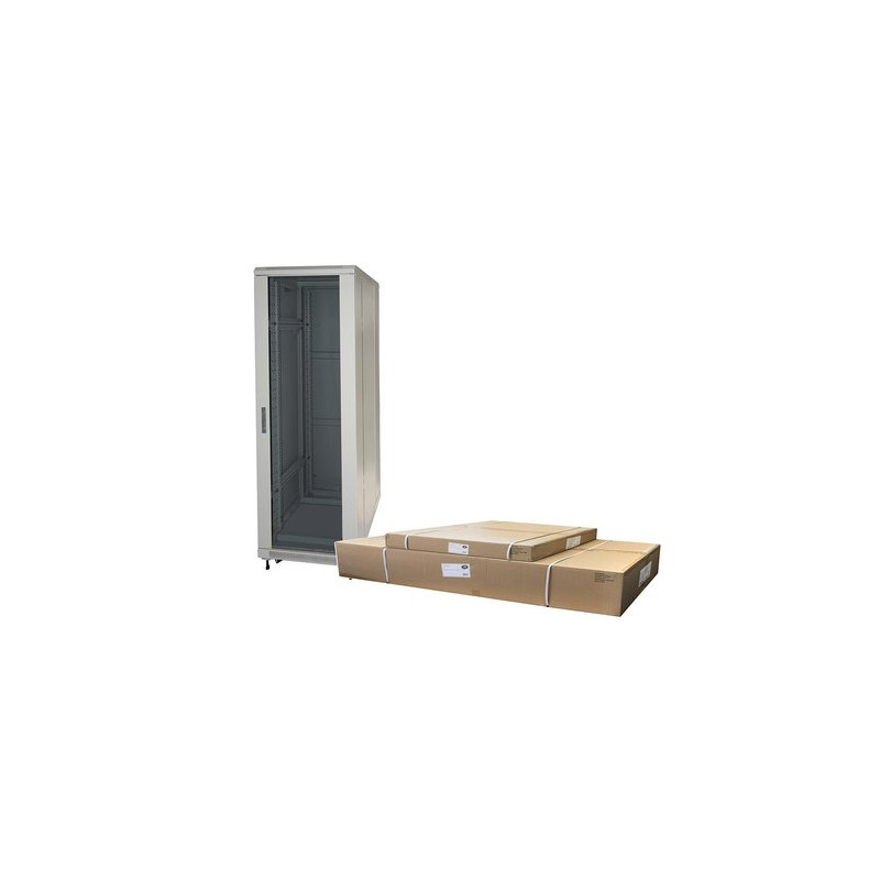 RACK LINK 19'' ARMADIO 42 UNITA' (A)2055x (L)600x(P)600mm COLORE GRIGIO DISASSEMBLATO PORTA VETRO