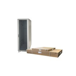 RACK LINK 19'' ARMADIO 42 UNITA' (A)2055x (L)600x(P)600mm COLORE GRIGIO DISASSEMBLATO PORTA VETRO