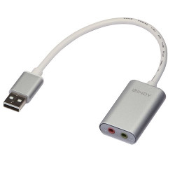 ADATTATORE LINDY USB-AUDIO Connessone di casse o cuffie e microfono con interfaccia jack da 3.5mm da una porta USB Tipo A