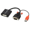 ADATTATORE LINDY DVI-D TO VGA, F/M, Supporta risoluzioni fino a 1920x1200@60Hz Alimentato dal bus USB, NERO, 38184