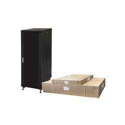 ARMADIO RACK 19" PER RETI 32U (A)1610, (L)600, (P)600 COLORE NERO DISASSEMBLATO PORTA VETRO