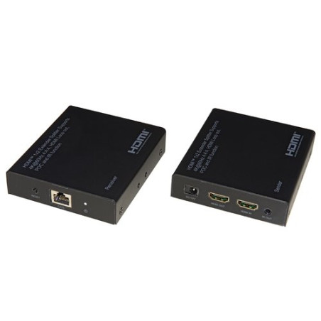 EXTENDER HDMI TRAMITE CAVO RETE CAT 6 FINO A 60 METRI 4K60HZ CON SENSORI IR PER TELECOMANDI LOOP, HDR E POC