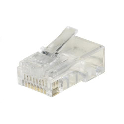 CONFEZIONE 100 CONNETTORI 8 POLI CAT 6 UTP NON SCHERMATO RJ45 PER CAVO SOLIDO