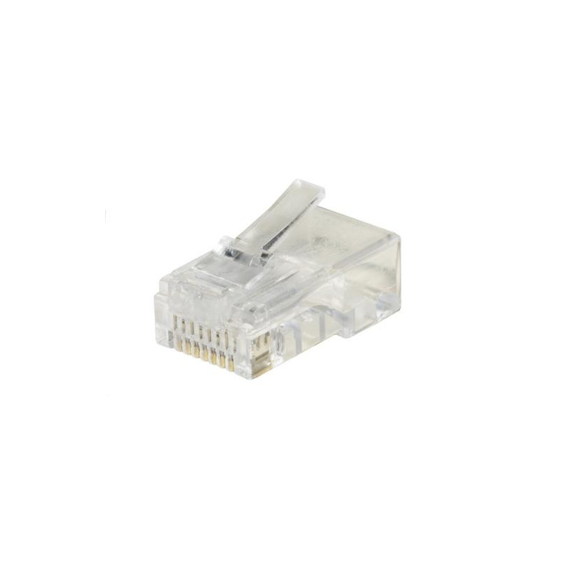 CONFEZIONE 100 CONNETTORI 8 POLI CAT 6 UTP NON SCHERMATO RJ45 PER CAVO SOLIDO