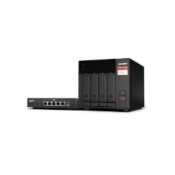 NAS TOWER QNAP TS-473A-SW5T 4HD + 2XM.2 NVMe RAM 8GB 2x2.5GBE bundle QSW-1105-5T 2.5GbE x 5 ports unmanaged switch