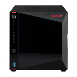 ASUSTOR NAS TOWER 4 Bay + 4xM.2 NVMe , Intel Celeron N5105 Quad-Core, 4GB RAM (max 16GB), 2x2.5 GbE, 3xUSB 3.2 Gen-2 .. AS5404T