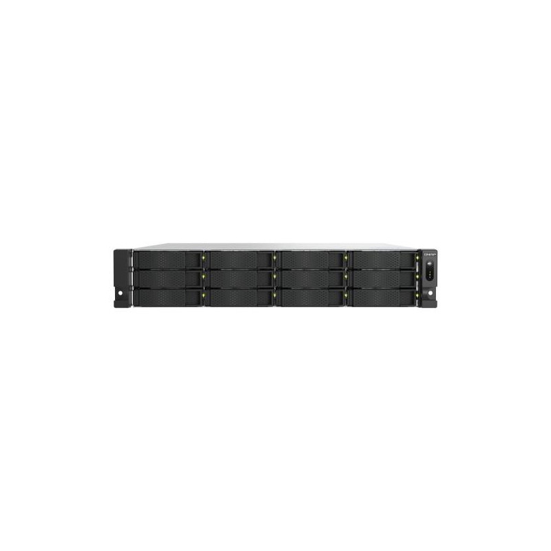 NAS RACK 2U QNAP TS-h1277AXU-RP-R7-32G 12HD + 2x M.2 NVMe 2P 2.5GbE 2P 10GbE BaseT  2xUSB RAM 32GB DDR4 AMD Ryzen 7700 2X550W