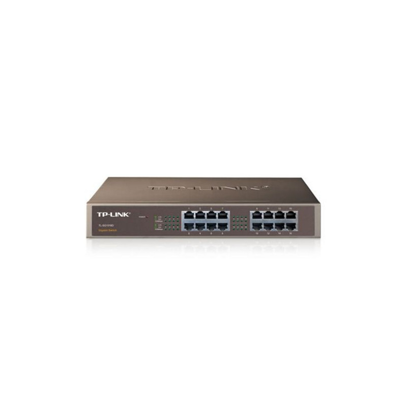 SWITCH TP-LINK TL-SG1016D 16P LAN GIGABIT DESKTOP/RACKMOUNT 10/100/1000Mbps RJ45 CASE ACCIAIO