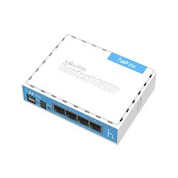 ACCESS POINT MIKROTIK hAP Lite classic with 650MHz CPU,32MB RAM,4xLAN,built-in 2.4Ghz 802.11b/g/n 2x2 2chain wireless integr ant