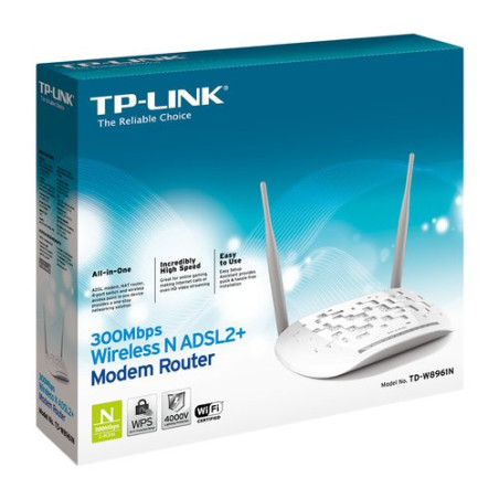 ROUTER TP-LINK TD-W8961N(EU) ADSL2+ 300Mbps Wireless N 802.11b/g/n Annex A, 4 FE LAN, 2 ANTENNE FISSE