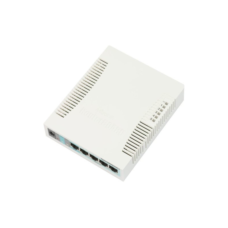 MikroTik CSS106-5G-1S RouterBOARD 260GS 5, port Gigabit smart switch with SFP cage, SwOS, plastic case, PSU