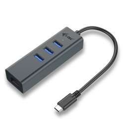 HUB USB-C I-TEC C31METALG3HUB 3 PORTE USB 3.0 + Gigabit Ethernet Adapter